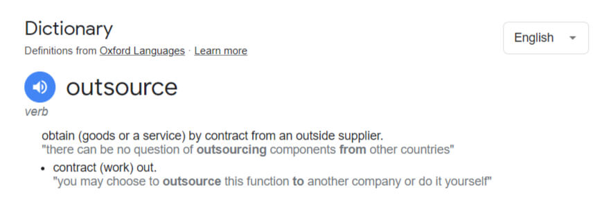 Definition of outsourcing